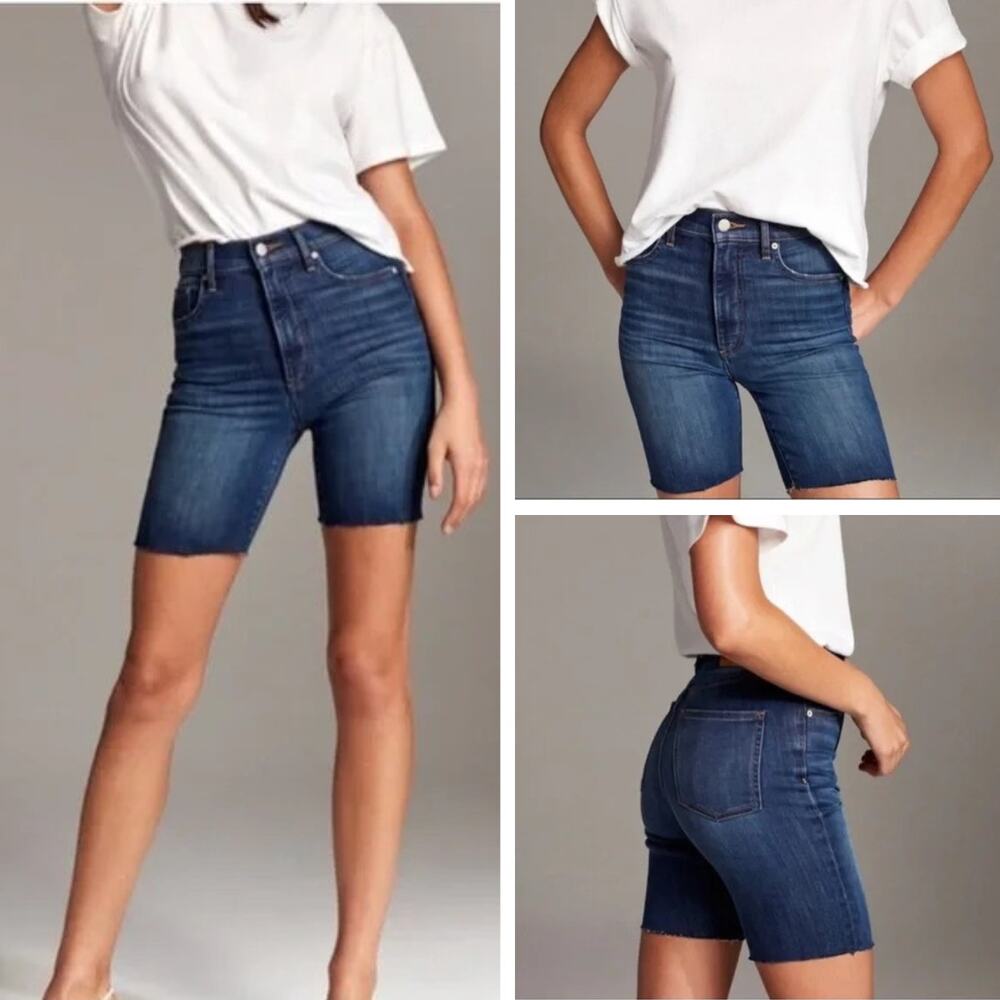 NWT DENIM FORUM Aritzia Lola Bike Denim Short Size 23 Mid Vintage Tales